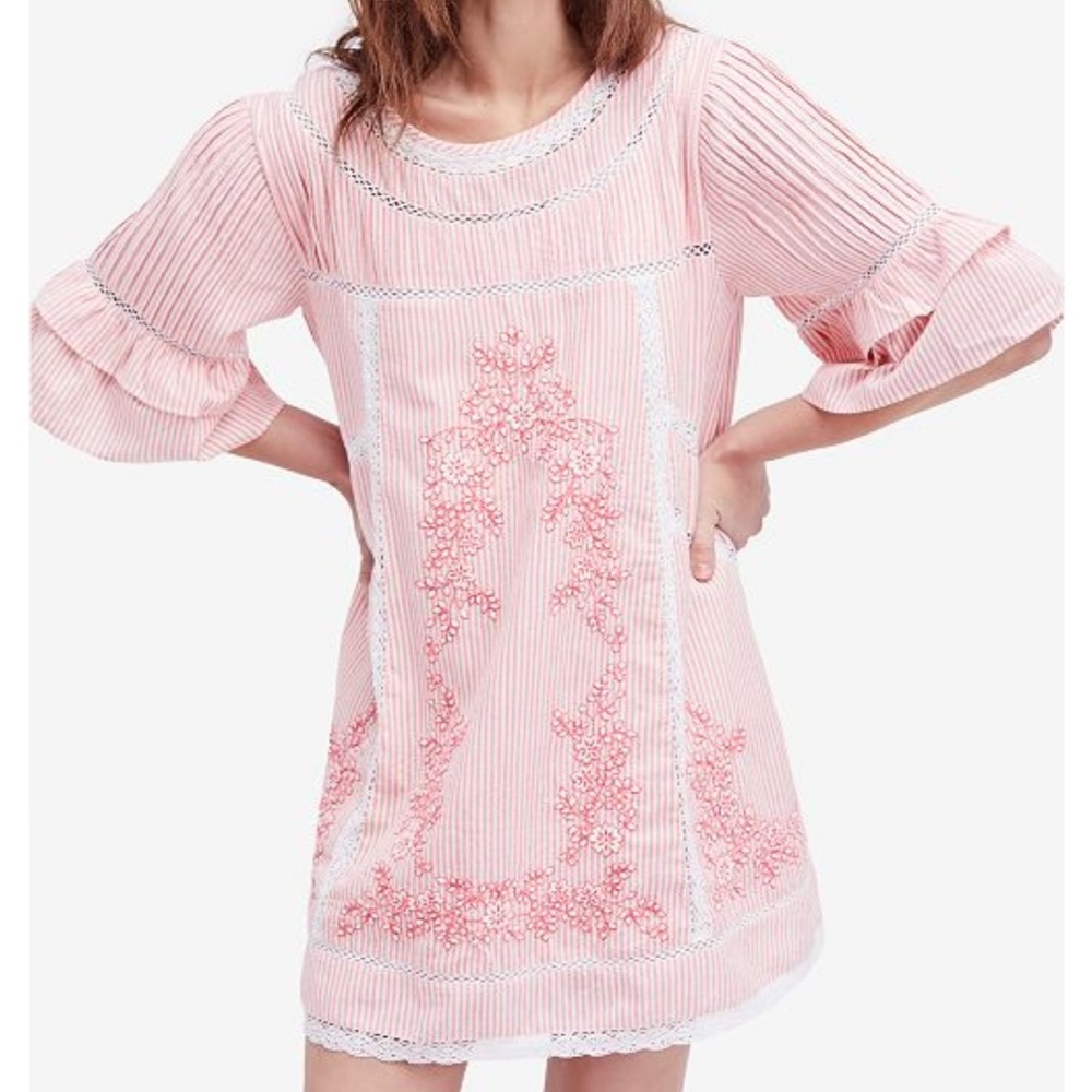 Free People Sunny Day Embroidered Shift Dress